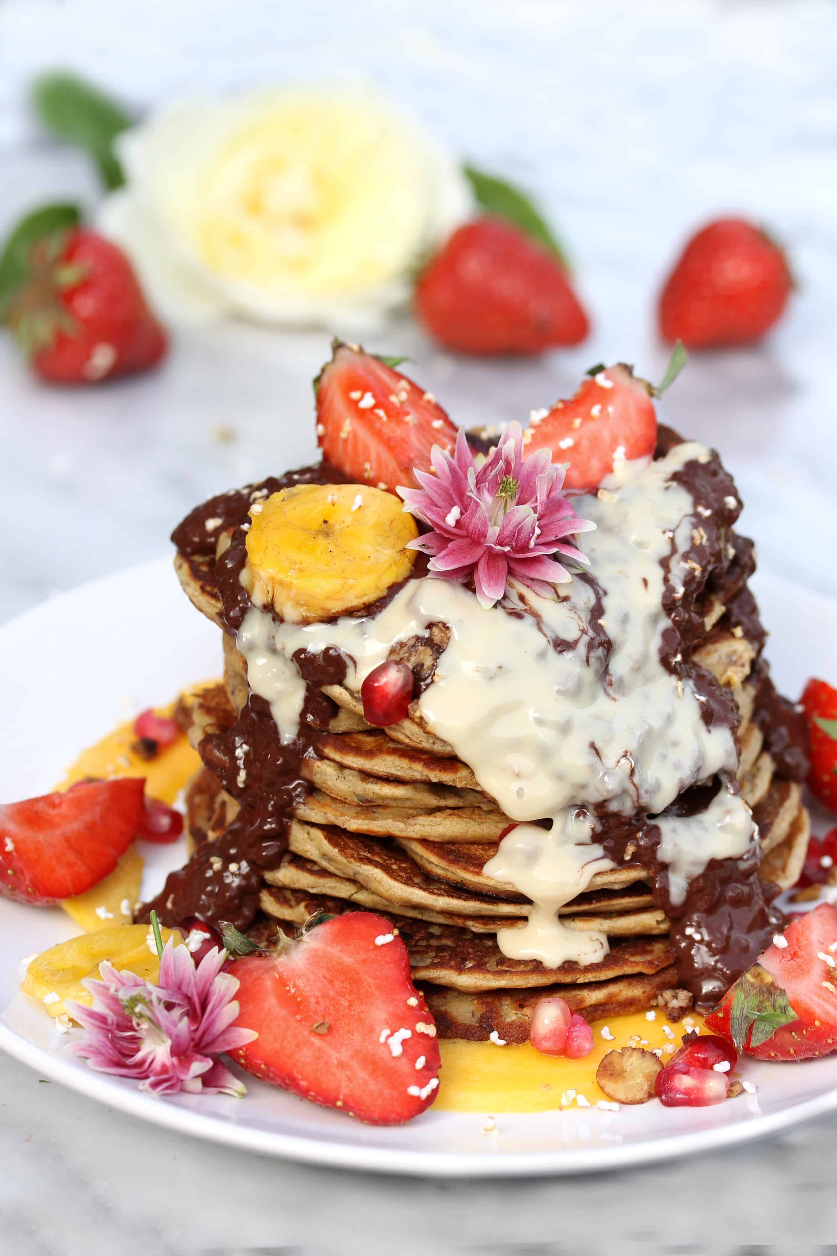 Healthy Pancakes - Lupine flour and chia chocolate - Truefoodsblog