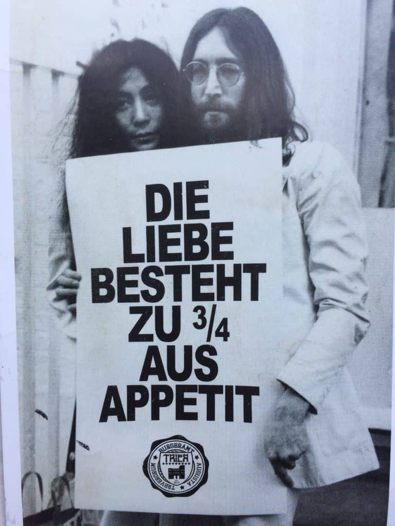 "Love consists of 3/4 out of appetite" - Flyer Burgeramt Trier