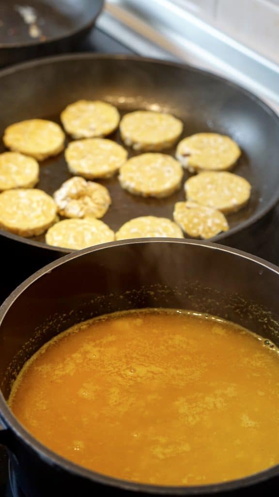 Rice and Tempeh on the stove by Truefoodsblog