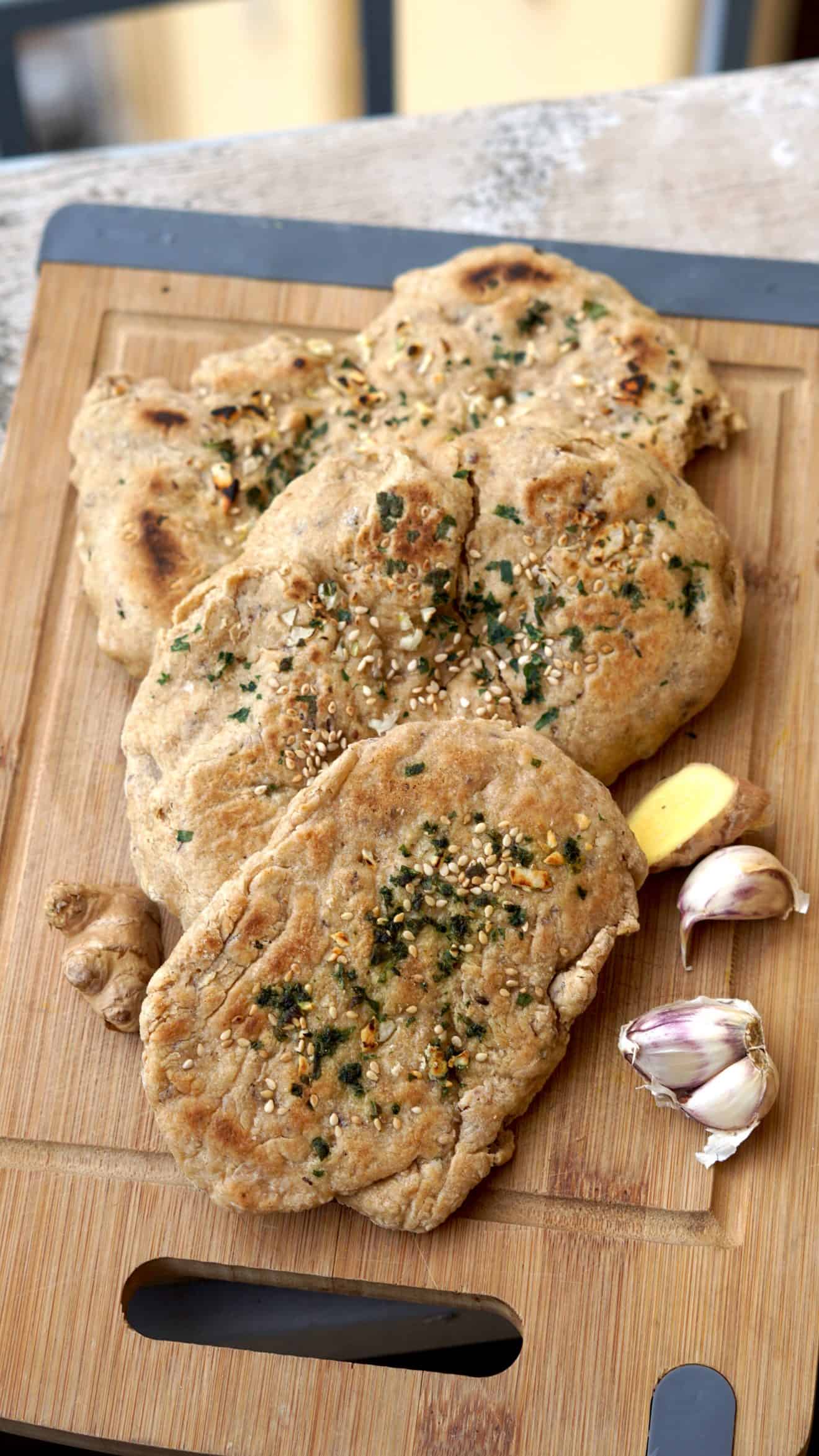 Whole Wheat Naan Bread - "Best Vegan Naan recipe ever"
